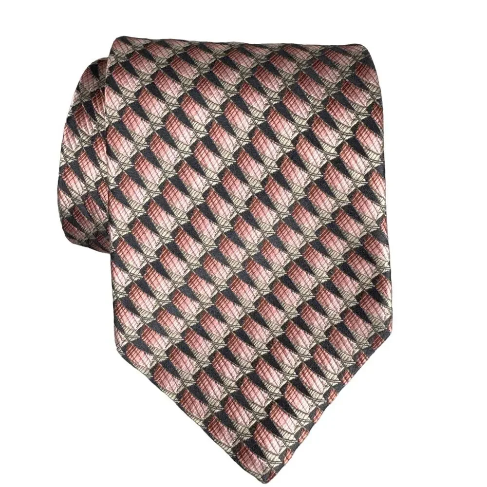 Ermenegildo Zegna Tie Made In Italy 100% Silk Geometric Luxury Designer 59x4
